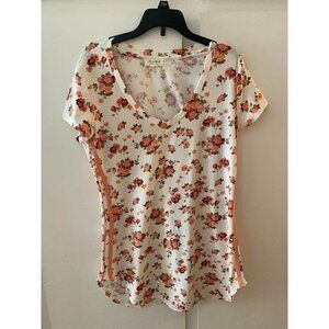Ultra Flirt Floral Cream Top Size Medium